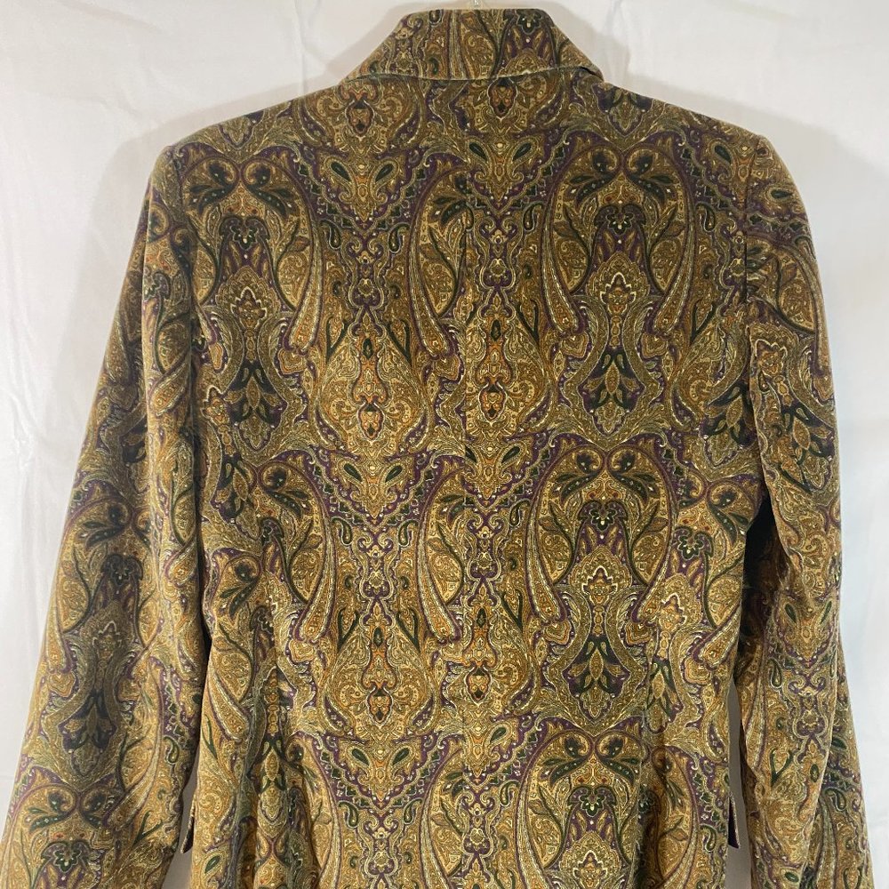 SOLD Bern And Mort Velour Single Breasted Brown Paisley Blazer NWOT - Picture 8 of 14